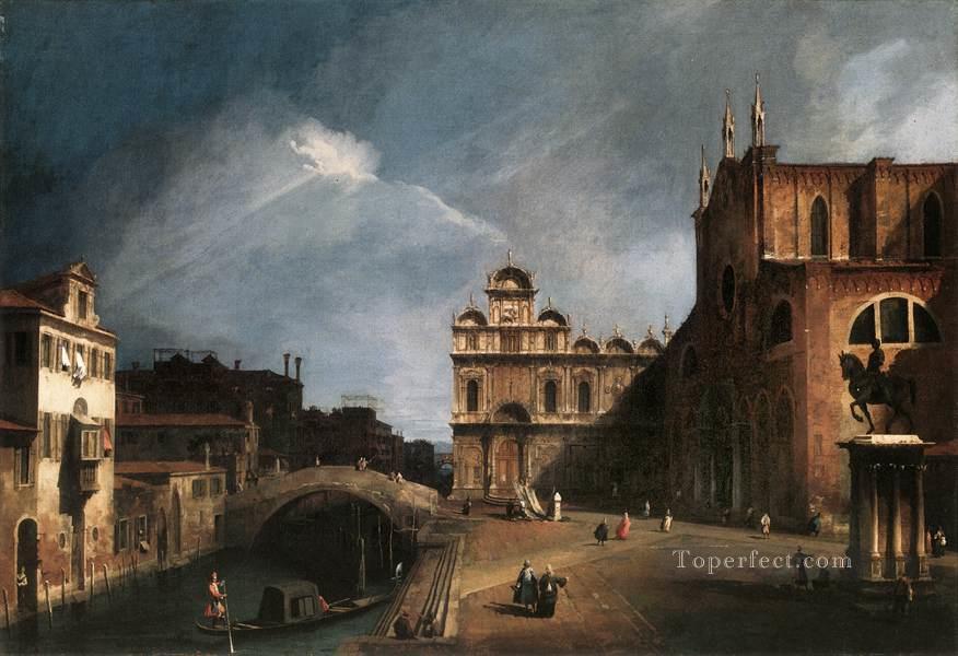 Santi Giovanni E Paolo And The Scuola Di San Marco 1726 Canaletto Venice Oil Paintings